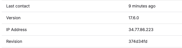 Project runner IP address